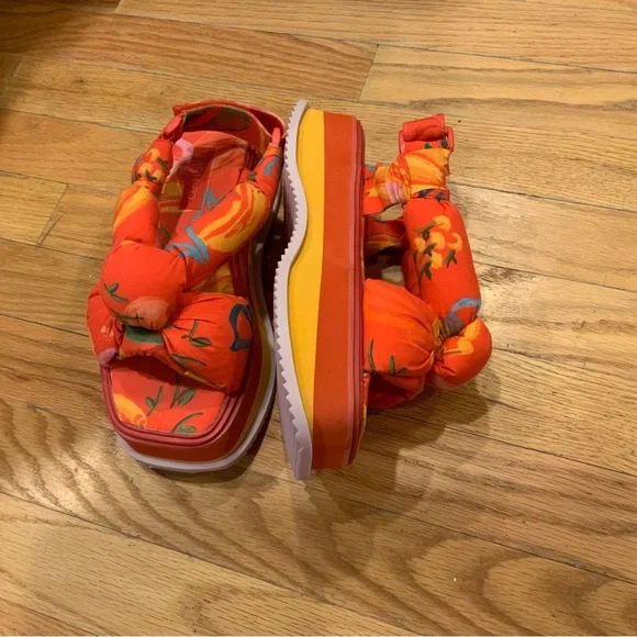 FARM Rio Red Floral Platform Sandals - Picture 8 of 12